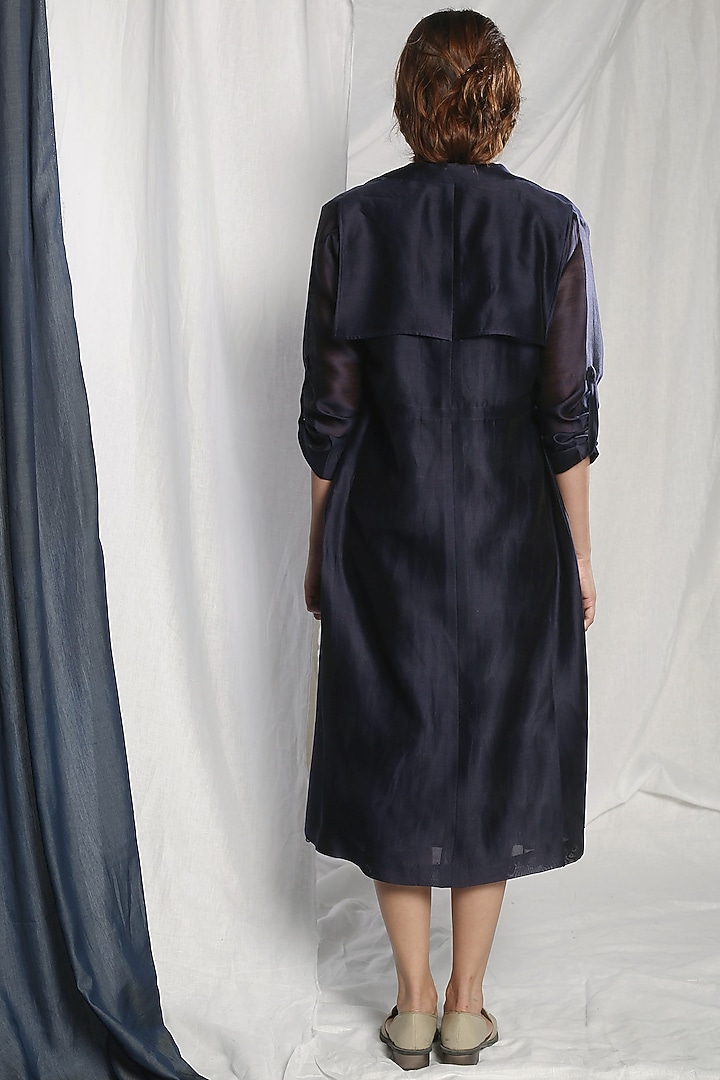 Grey Printed Dress With Jacket by Sneha Arora at Pernia's Pop Up Shop