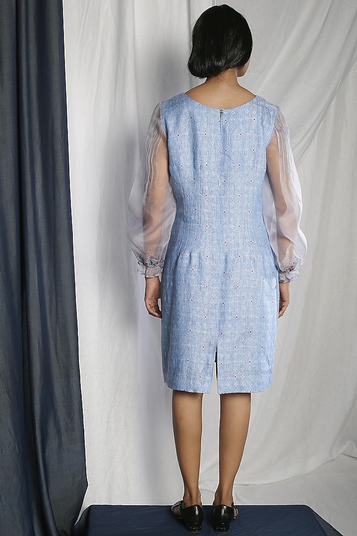 Sky Blue Embroidered Vacation Dress by Sneha Arora at Pernia's Pop Up Shop