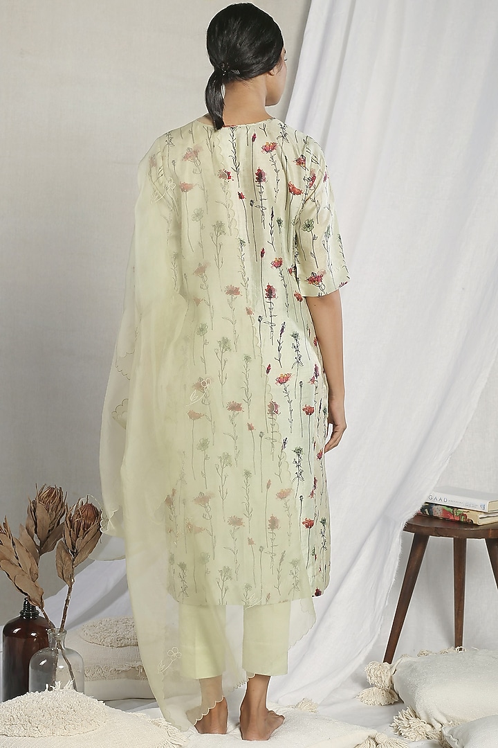 Mint Green Printed Kurta Set by Sneha Arora at Pernia's Pop Up Shop
