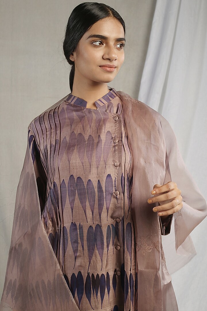 Brown Ombre Printed Kurta Set by Sneha Arora at Pernia's Pop Up Shop