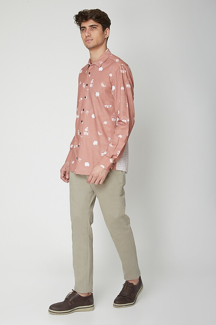 Copper Detailed Floral Party Wear Shirt by Sneha Arora Men at Pernia's Pop Up Shop