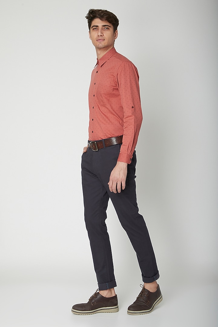 Copper Printed Cotton Party Wear Shirt by Sneha Arora Men at Pernia's Pop Up Shop