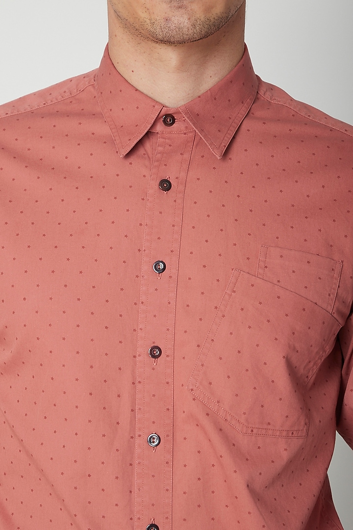Copper Printed Cotton Party Wear Shirt by Sneha Arora Men at Pernia's Pop Up Shop