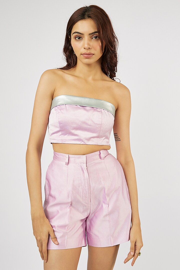 Purple & Pink Ombre Pure Silk Co-Ord Set by Sar kandy at Pernia's Pop Up Shop