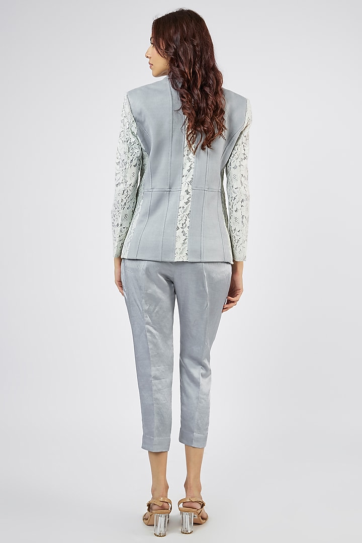 Grey Suede & Luxe Lace Co-ord Set by Sar kandy at Pernia's Pop Up Shop