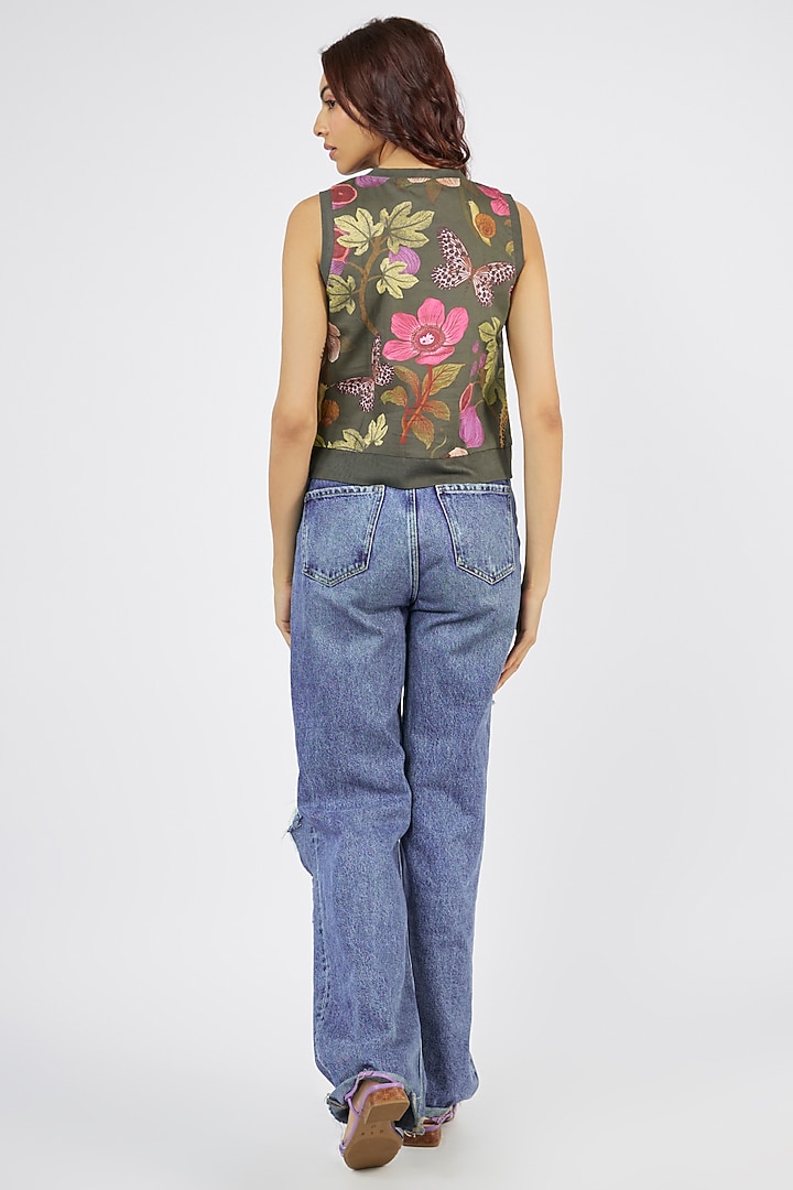 Green Cotton Twill Top by Sar kandy at Pernia's Pop Up Shop