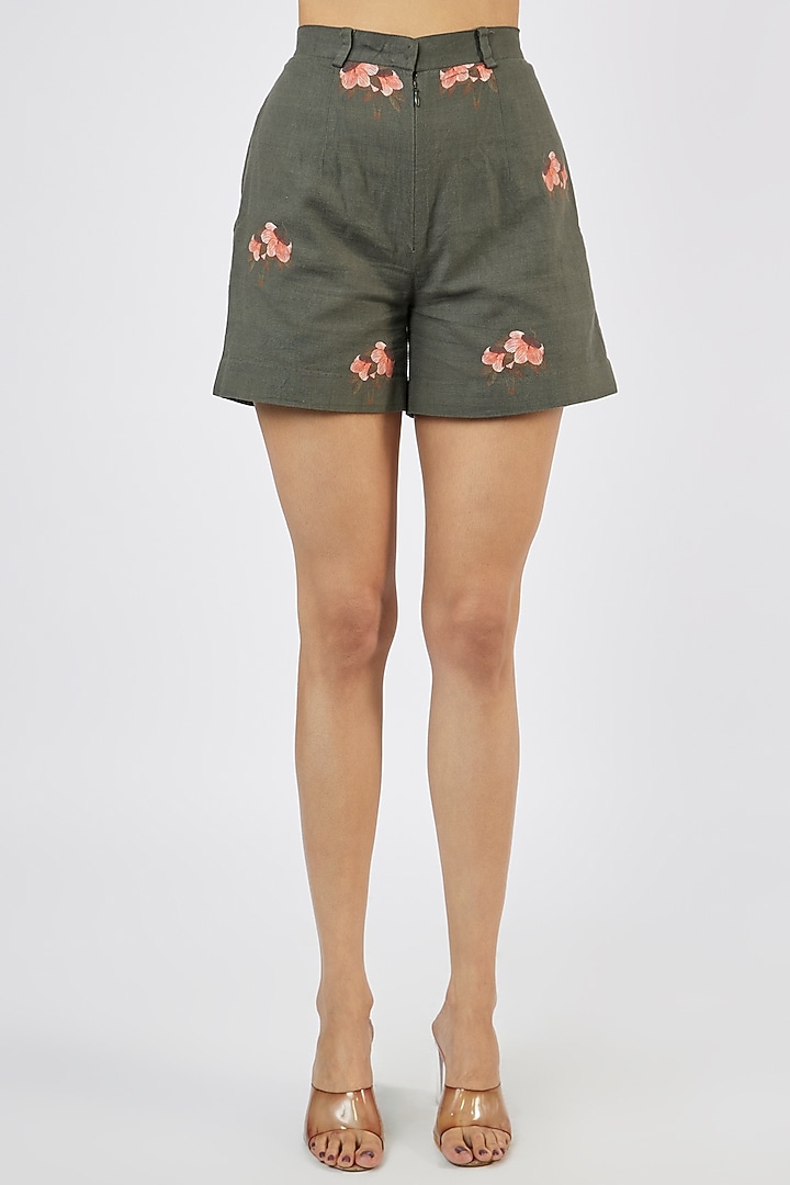 Green Cotton Linen Co-Ord Set by Sar kandy at Pernia's Pop Up Shop