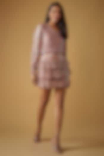 Pink Viscose Lurex Floral Printed Skirt Set by Sar kandy at Pernia's Pop Up Shop