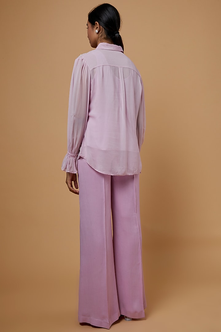 Lavender Georgette Co-Ord Set by SARTORIALE at Pernia's Pop Up Shop