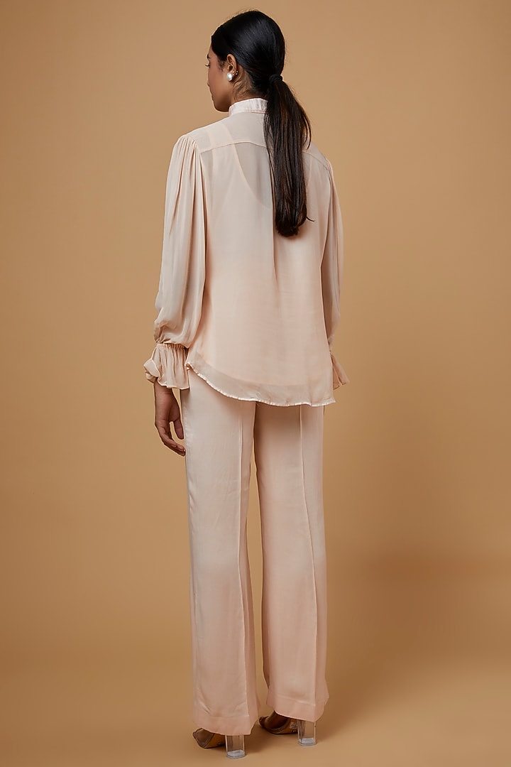 Peach Georgette Co-Ord Set by SARTORIALE at Pernia's Pop Up Shop