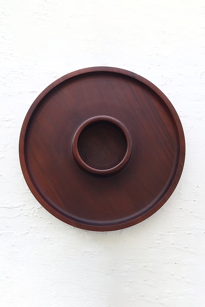 Walnut Polished Mango Wood Classic Chip & Dip Platter by Sashays at Pernia's Pop Up Shop