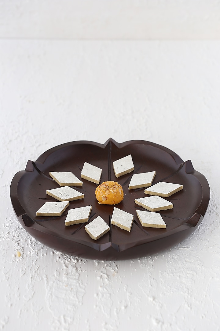 Walnut Polished Mango Wood Sun Platter by Sashays