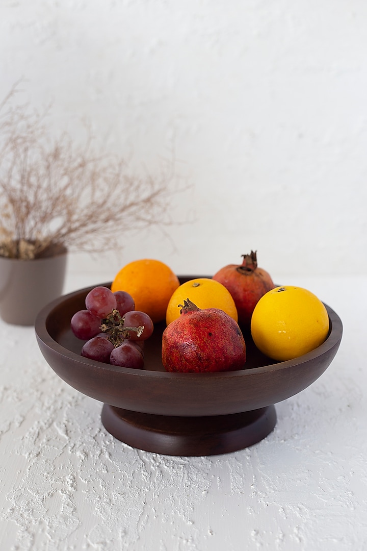 Walnut Polished Mango Wood Fruit Stand by Sashays