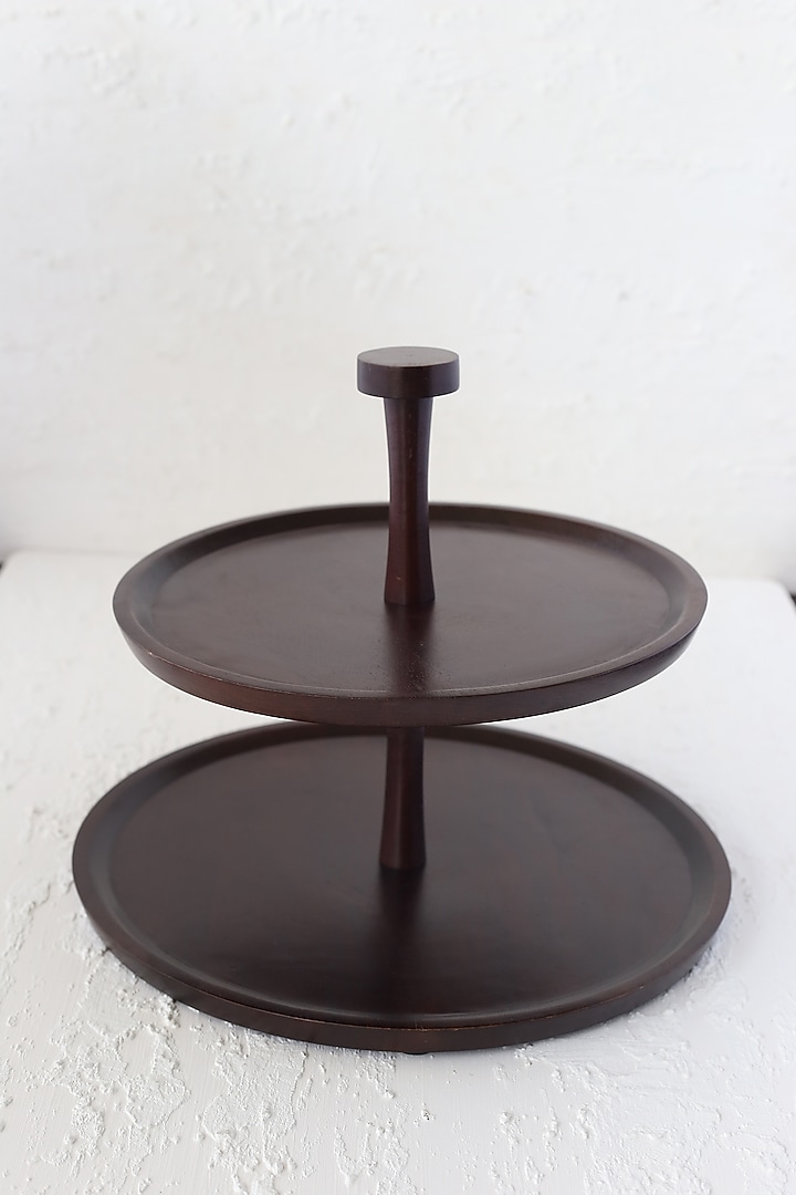 Walnut Polished Mango Wood Tiered Stand by Sashays at Pernia's Pop Up Shop