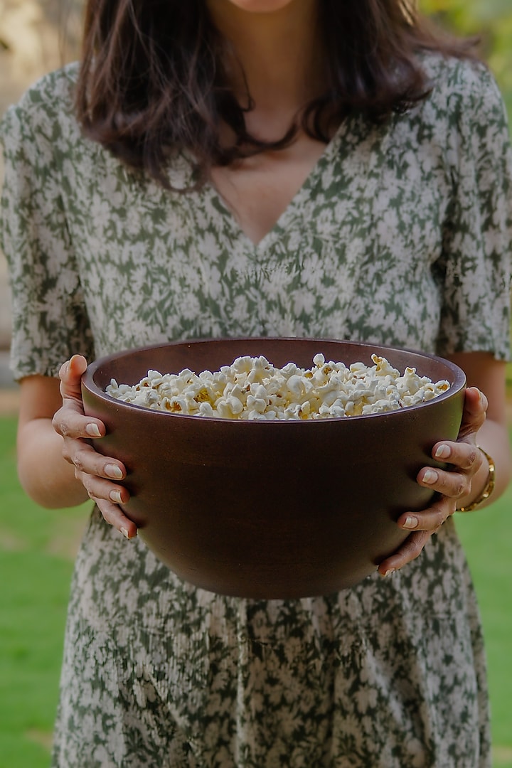 Walnut Polished Mango Wood Deep Bowl by Sashays