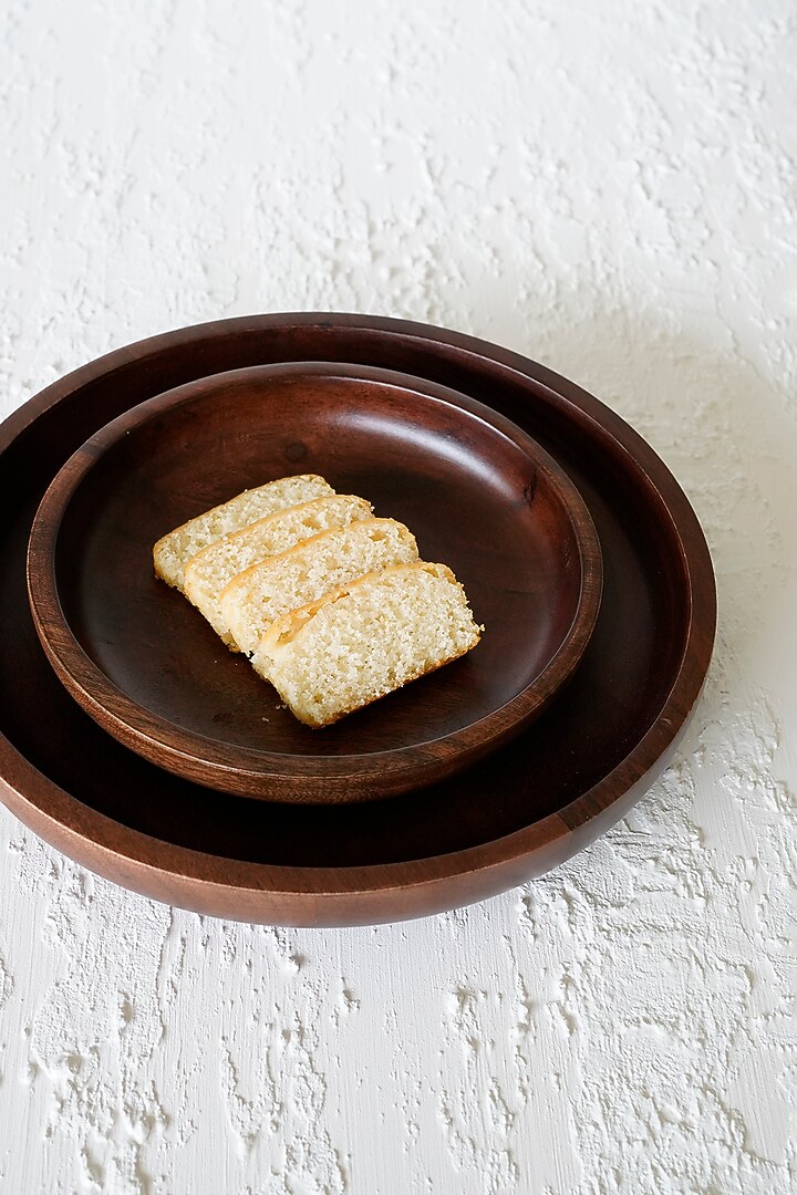 Walnut Polished Mango Wood Scooped Dish (Set of 2) by Sashays at Pernia's Pop Up Shop
