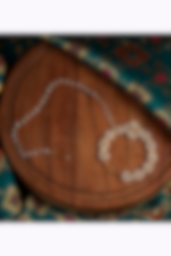 Gold Finish Yellow Sapphire Stone & Kundan Polki Nath In Sterling Silver by Silver Art By Shri Paramani Jewels at Pernia's Pop Up Shop