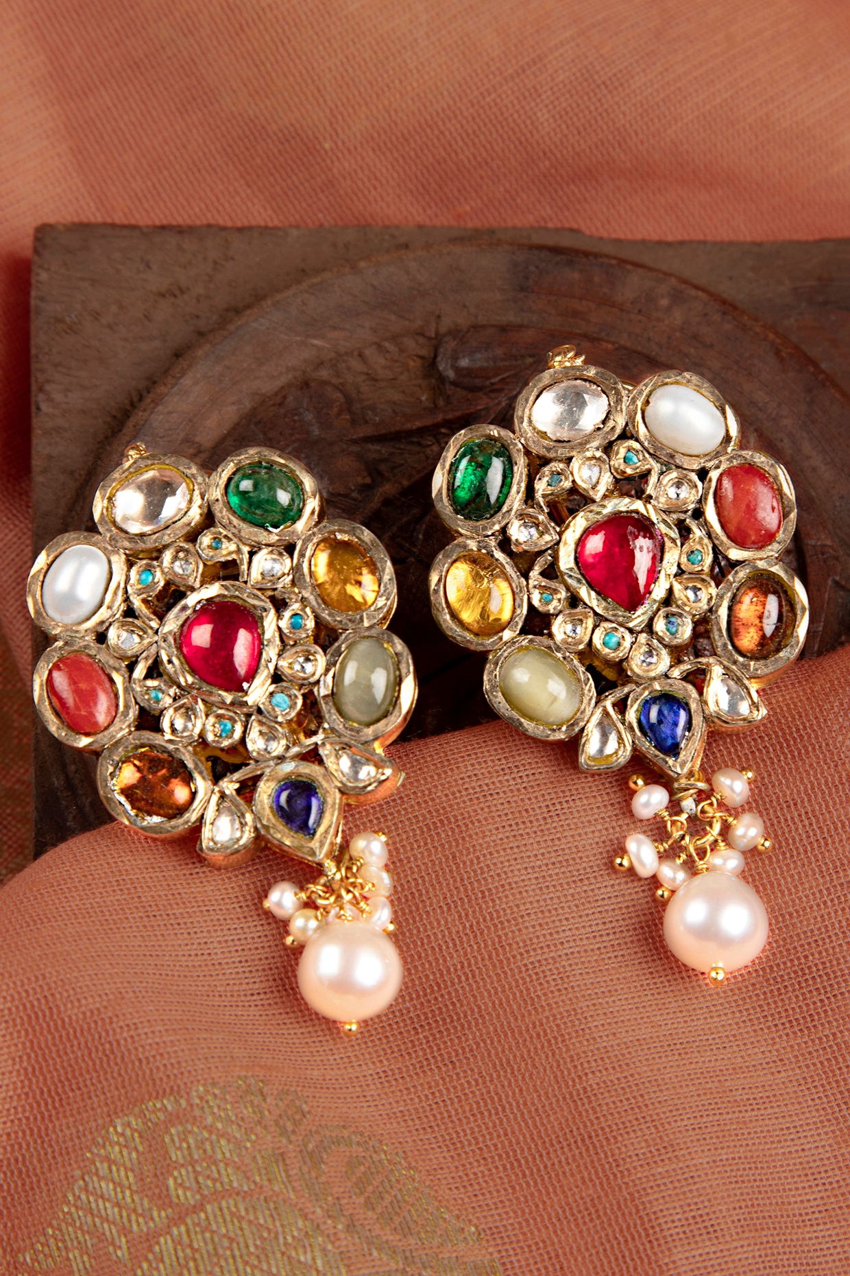 Navaratna hot sale studs designs