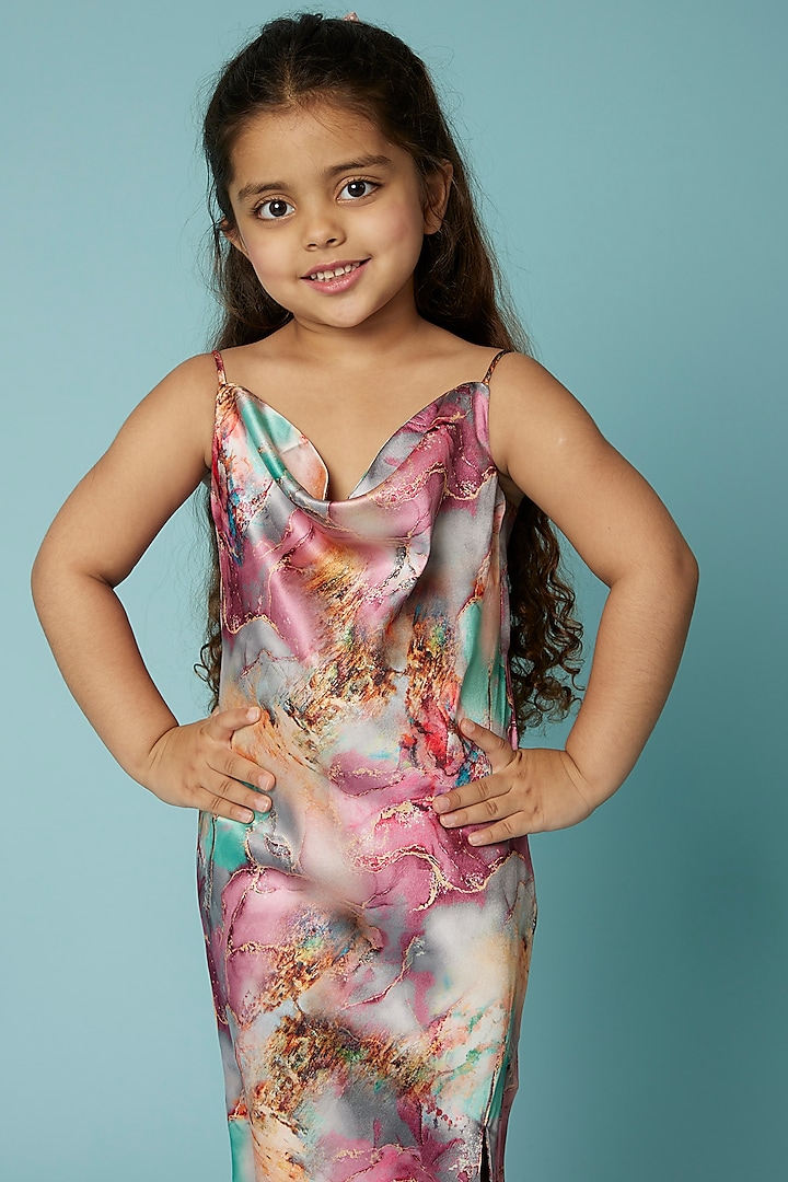 Multi-Colored Printed Dress For Girls by Sassy Kids