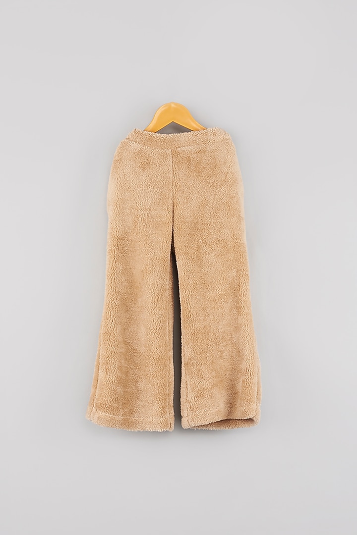 Beige Imported Fur Tracksuit For Girls by Sassy Kids at Pernia's Pop Up Shop