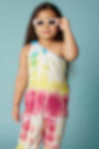 Multi-Colored Printed One-Shoulder Jumpsuit For Girls by Sassy Kids