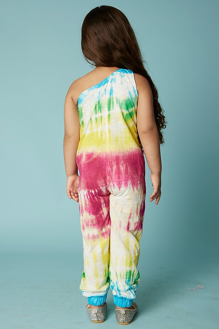 Multi-Colored Printed One-Shoulder Jumpsuit For Girls by Sassy Kids at Pernia's Pop Up Shop