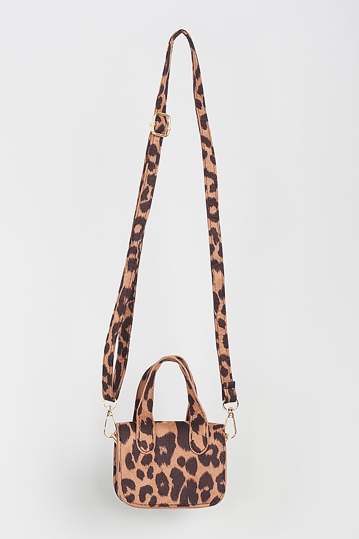 Light Brown Leopard Crossbody Bag For Girls by Sassy Kids