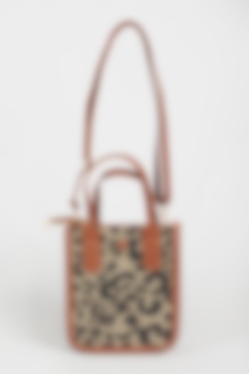 Brown PU Leather Tote Bag For Girls by Sassy Kids