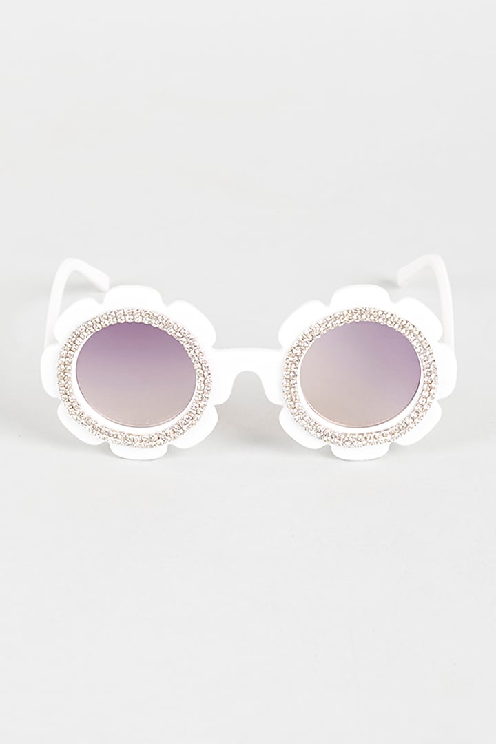 White Plastic Sunglasses For Girls by Sassy Kids
