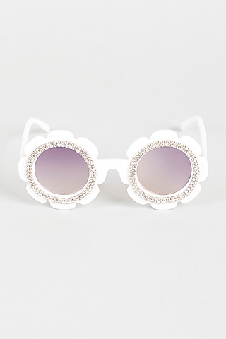 White Plastic Sunglasses For Girls by Sassy Kids