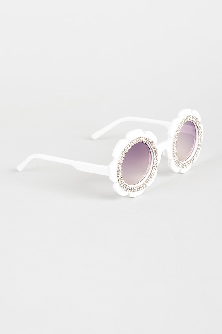 White Plastic Sunglasses For Girls by Sassy Kids at Pernia's Pop Up Shop