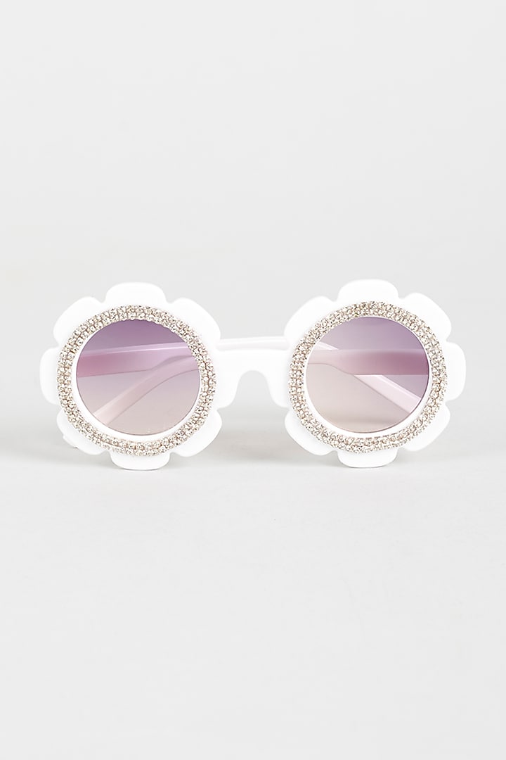 White Plastic Sunglasses For Girls by Sassy Kids at Pernia's Pop Up Shop