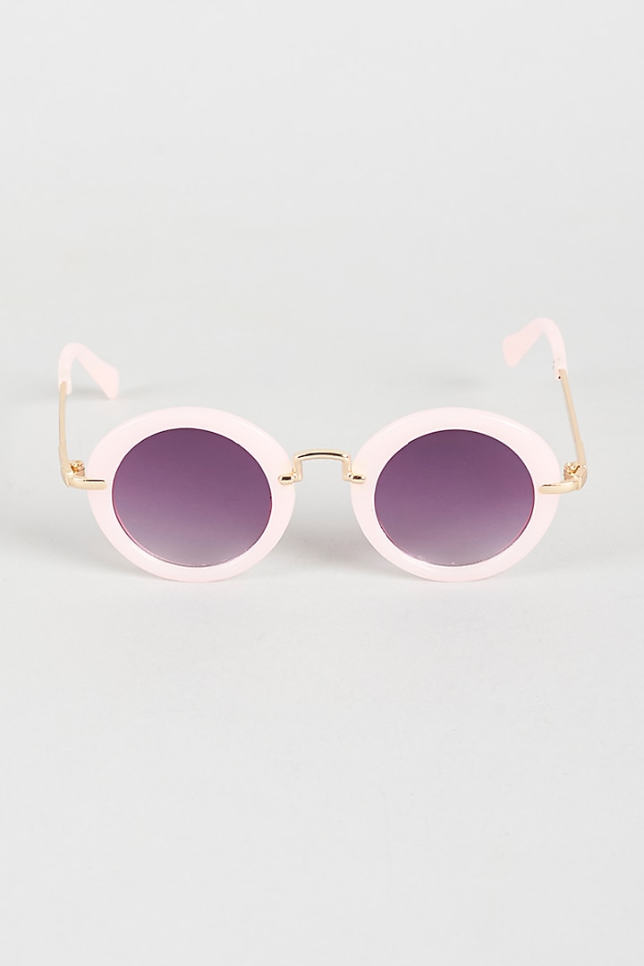 Blush Pink Round Sunglasses For Girls by Sassy Kids