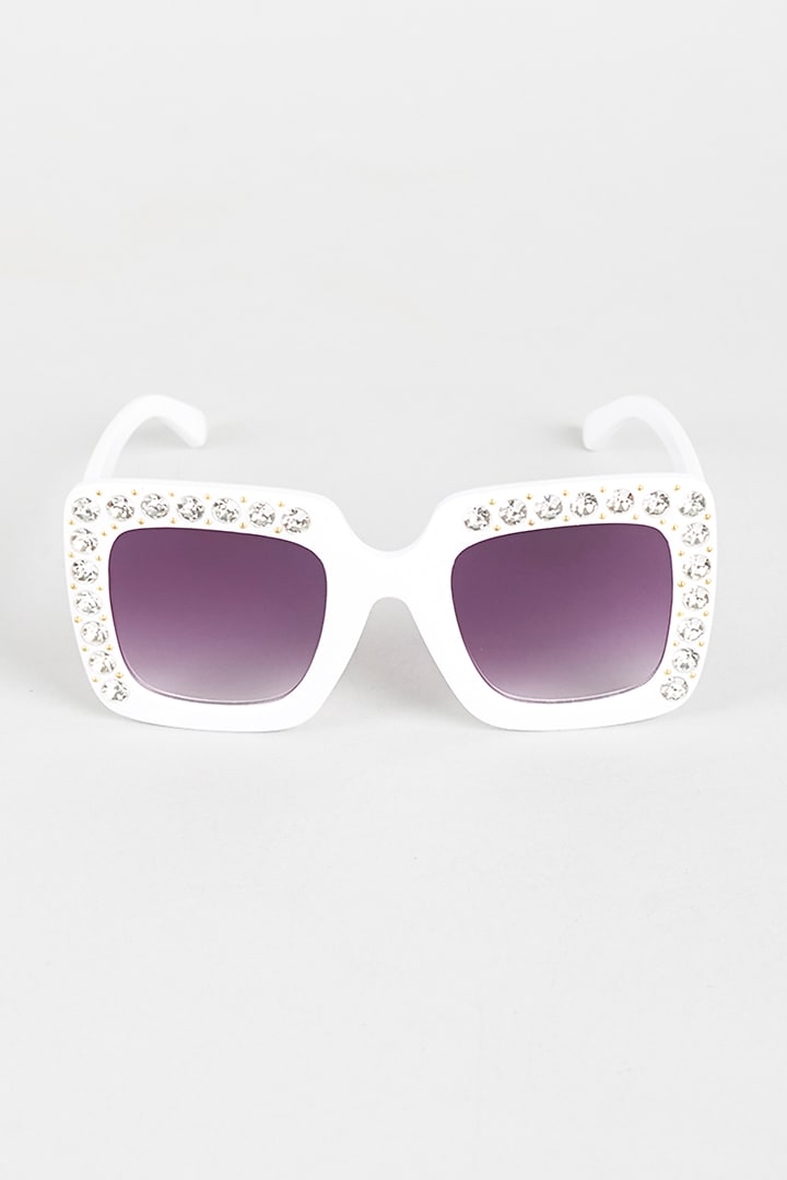 White Studded Sunglasses For Girls by Sassy Kids