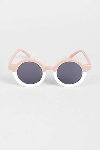 Coffee & White Sunglasses For Girls by Sassy Kids