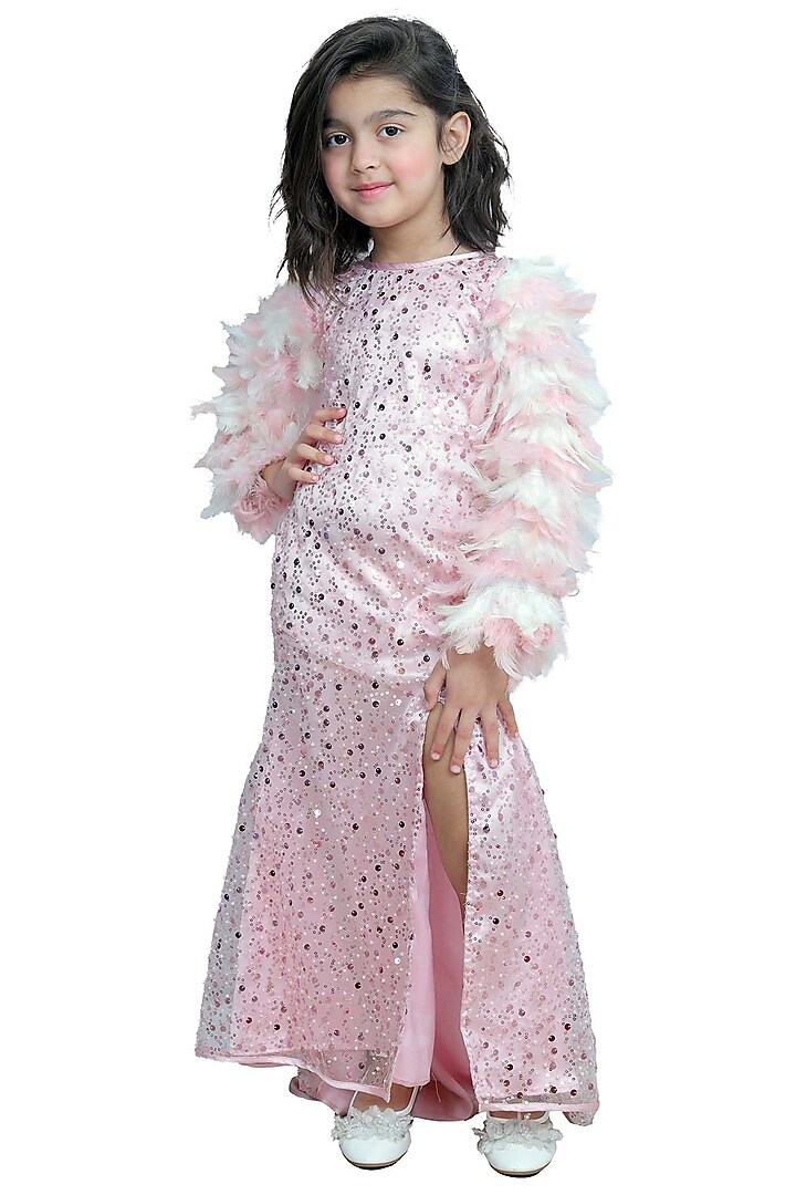 Pink Sequins Gown For Girls by Sassy Kids