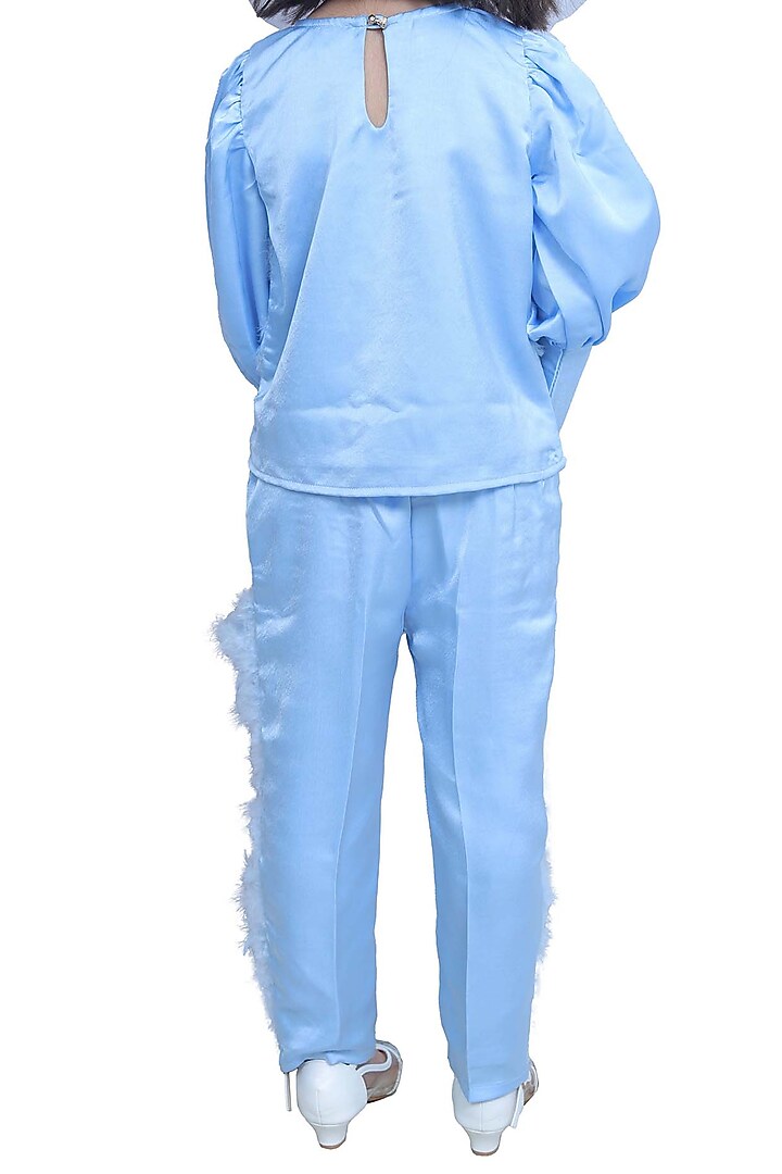 Powder Blue Milan Satin Co-Ord Set For Girls by Sassy Kids at Pernia's Pop Up Shop