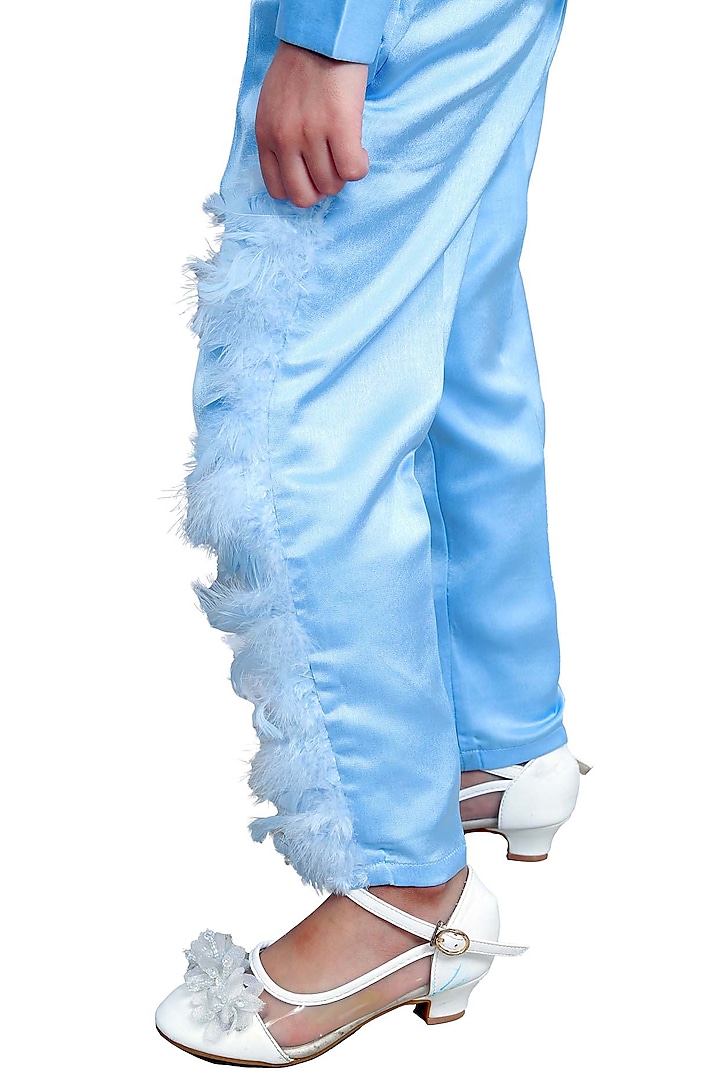 Powder Blue Milan Satin Co-Ord Set For Girls by Sassy Kids at Pernia's Pop Up Shop