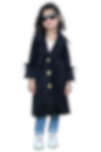 Black Suede Overcoat For Girls by Sassy Kids at Pernia's Pop Up Shop