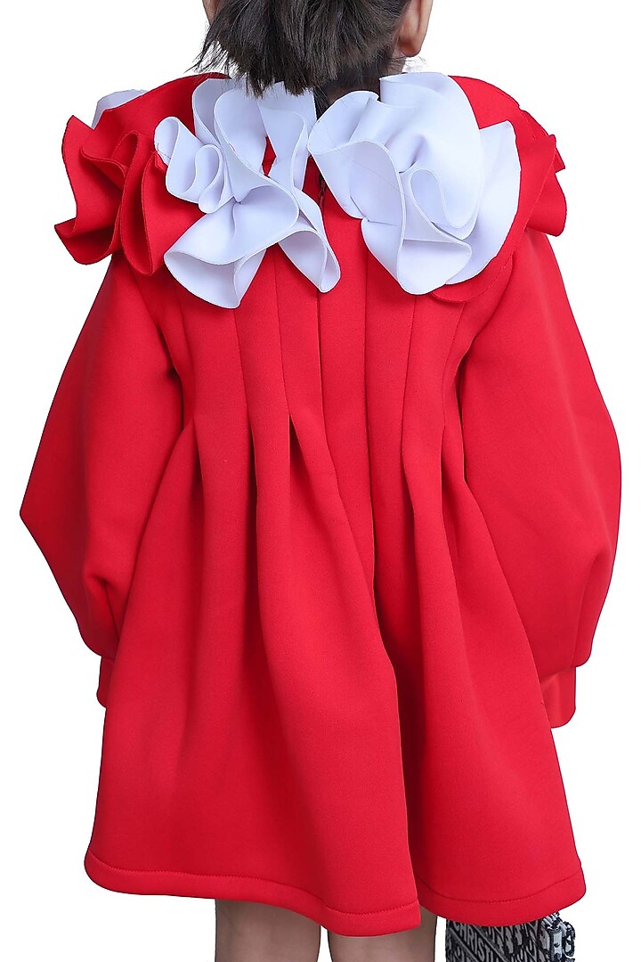 Red Scuba Dress For Girls by Sassy Kids at Pernia's Pop Up Shop