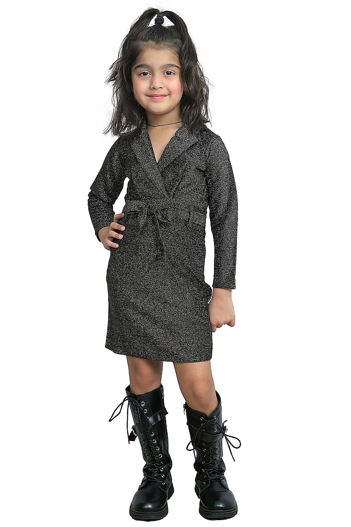 Black Lurex Dress For Girls by Sassy Kids