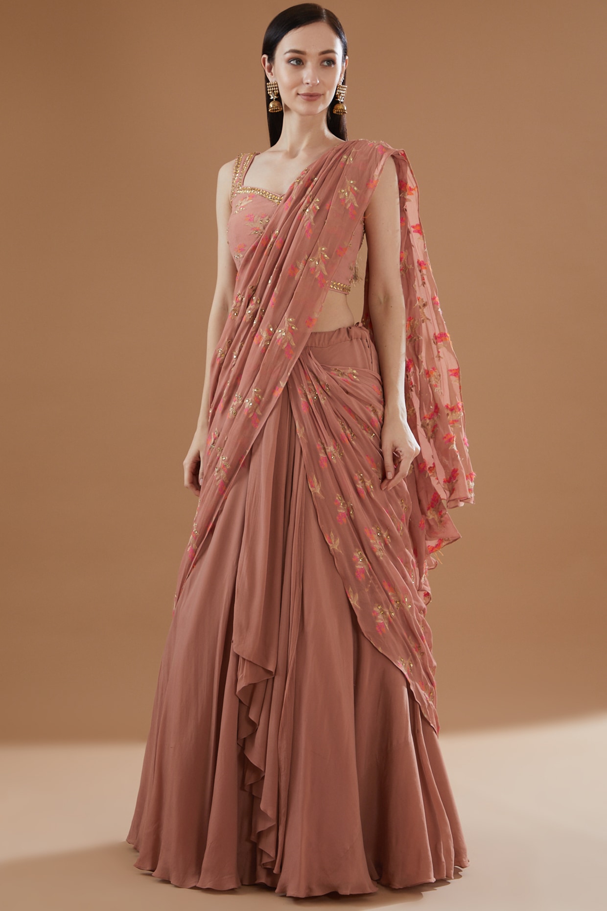 Lehenga Style Saree: Quick Indian Elegance | Utsav Fashion Blog