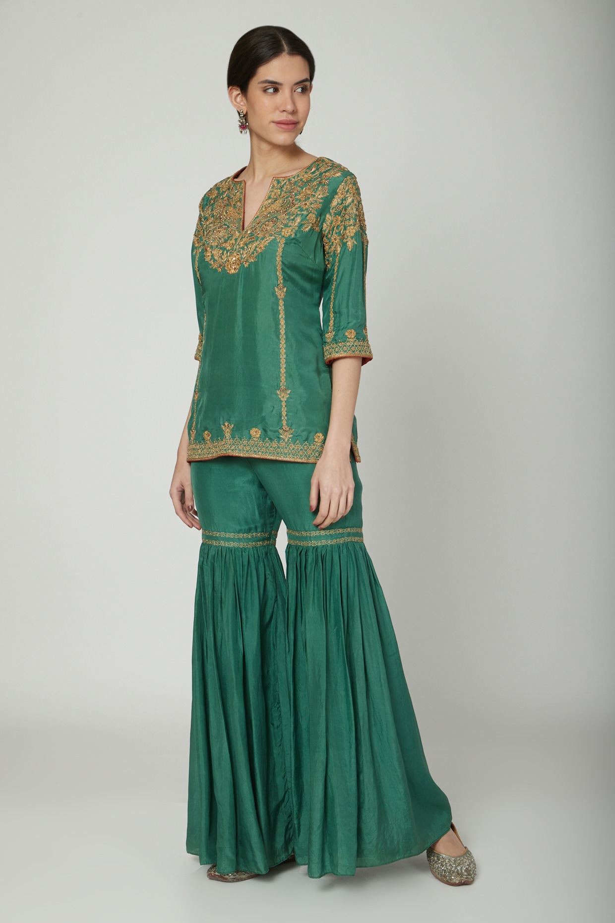 Buy Ecru And Beige Heavy Festive Kurta With Parallel Pants And Dupatta  Online  W for Woman