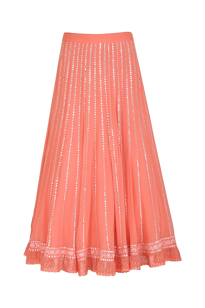 Peach Hand Embroidered Wedding Lehenga Set by Samatvam By Anjali Bhaskar at Pernia's Pop Up Shop