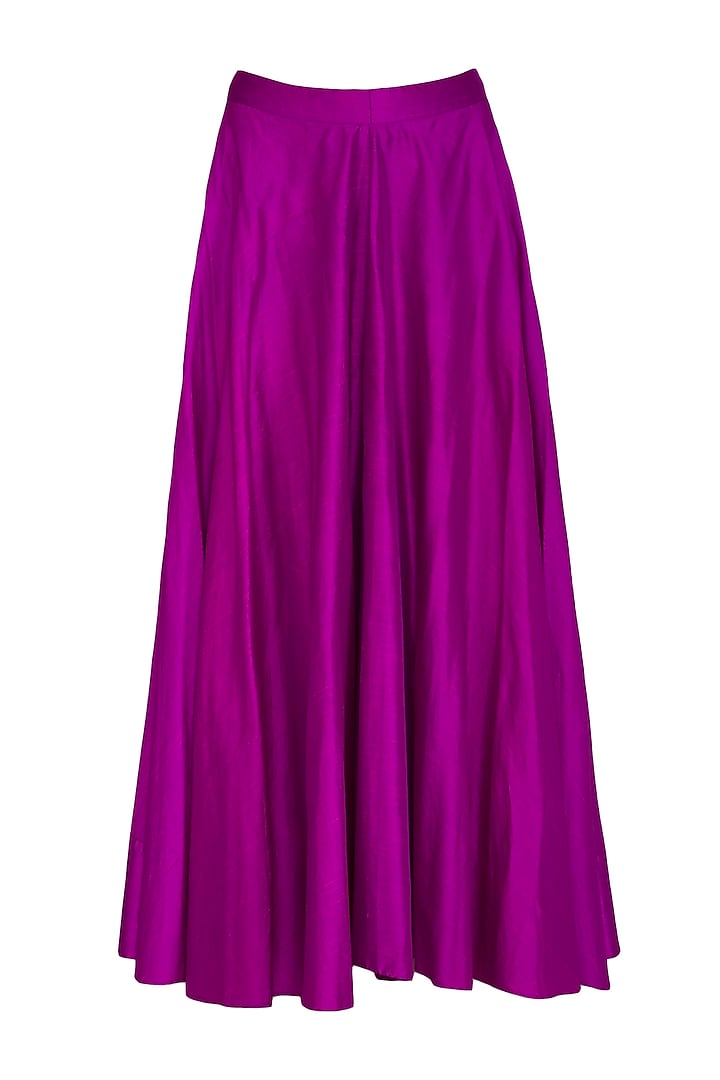 Purple Embroidered Off Shoulder Top With Wedding Lehenga Skirt by Samatvam By Anjali Bhaskar at Pernia's Pop Up Shop