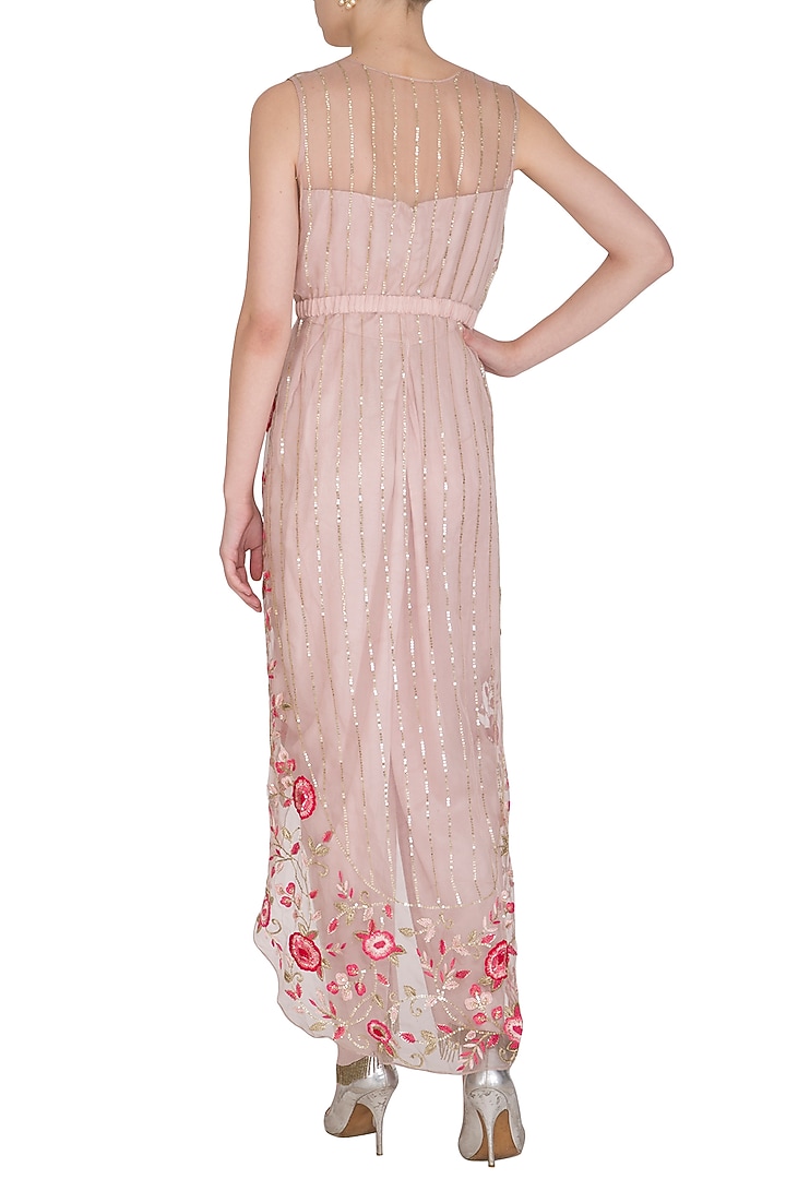 Pink Jumpsuit With Embroidered Jacket by Samatvam By Anjali Bhaskar at Pernia's Pop Up Shop