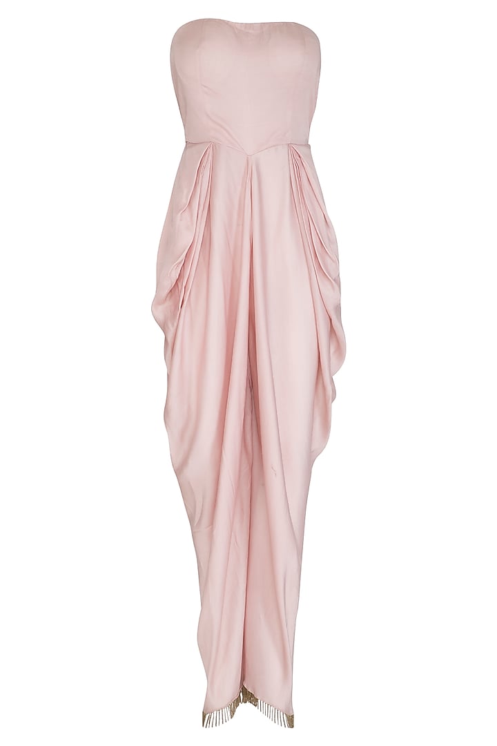 Pink Jumpsuit With Embroidered Jacket by Samatvam By Anjali Bhaskar at Pernia's Pop Up Shop