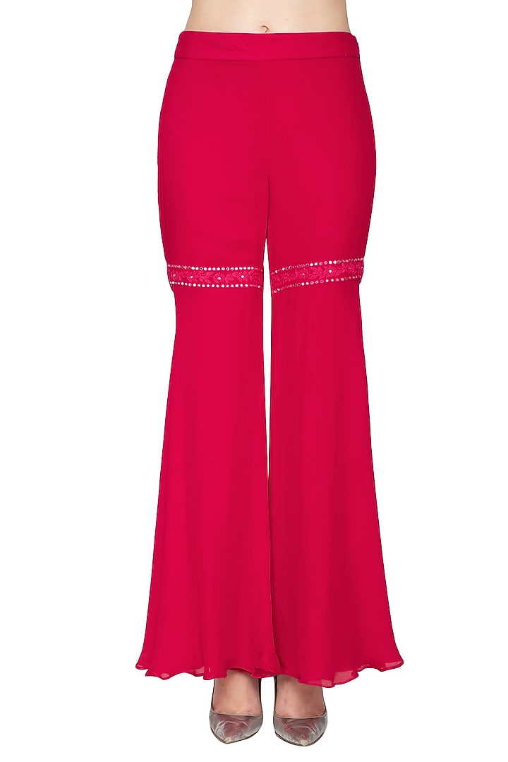 Fuchsia Pink Embroidered Wedding Sharara Set by Samatvam By Anjali Bhaskar at Pernia's Pop Up Shop