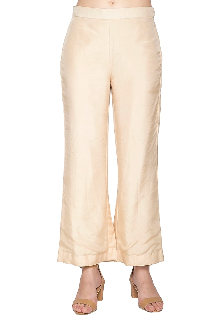 Ivory Embroidered Kurta With Palazzo Pants by Samatvam By Anjali Bhaskar at Pernia's Pop Up Shop