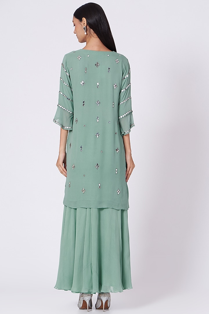 Powder Blue Embroidered Kurta Set by Samatvam By Anjali Bhaskar at Pernia's Pop Up Shop